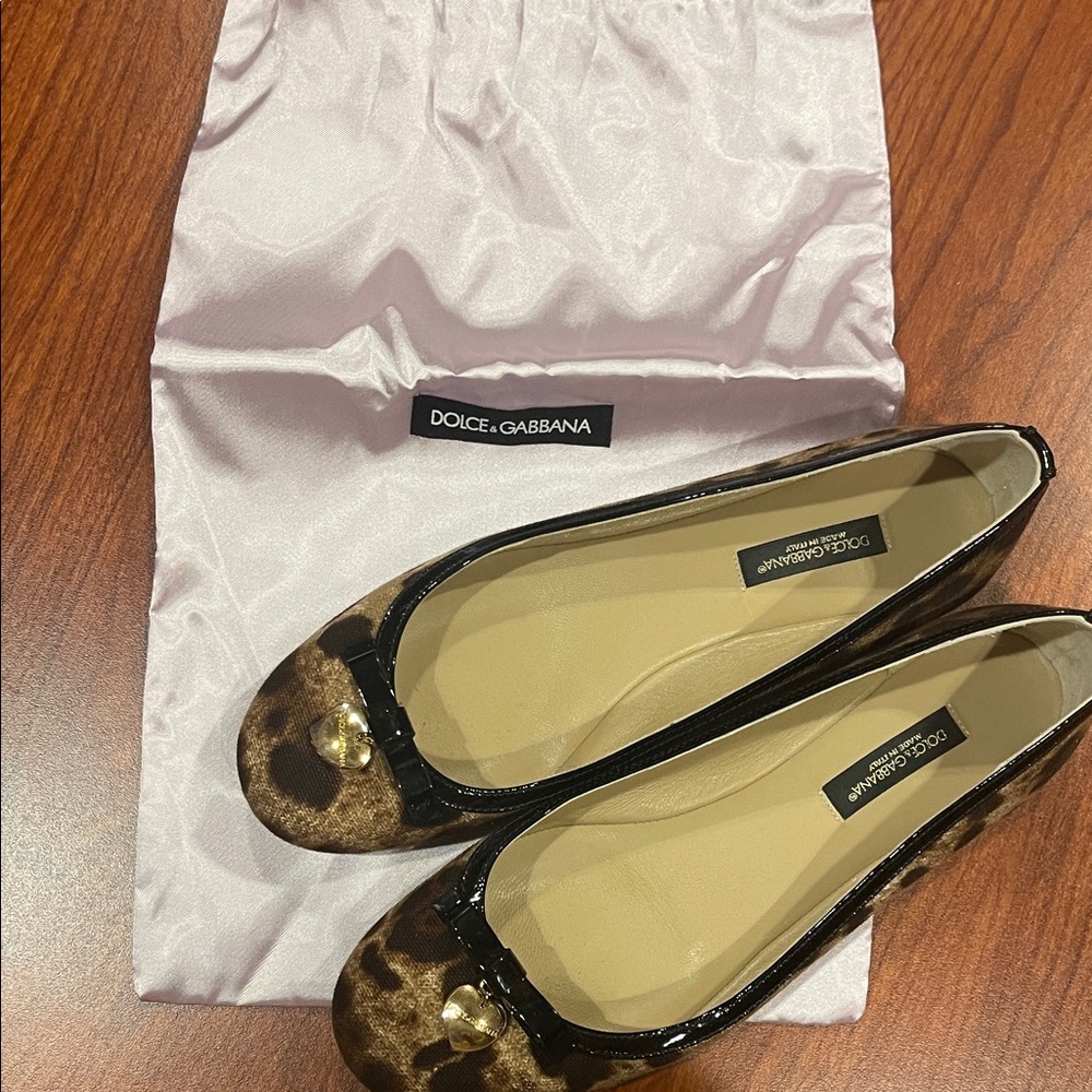 Dolce & Gabbana Women’s Leopard Print Ballet Flats - Brown